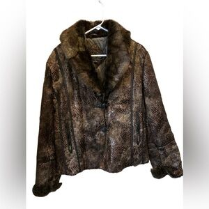 Regent‎ Park Brown Faux Fur Trim Jacket size M